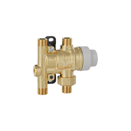 Regulowany termostatyczny zawór mieszający do zastosowania w punkcie poboru