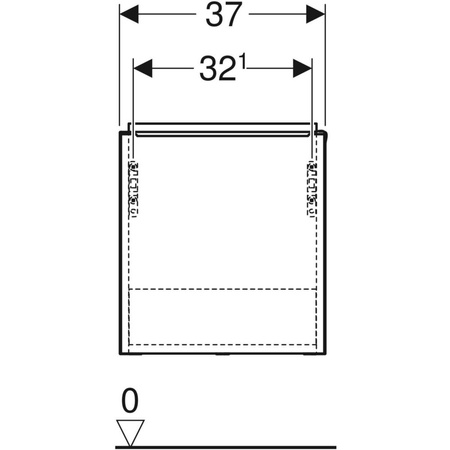 Szafka pod umywalkę kompaktową iCon, z jednymi drzwiami 37 cm x 41,5 cm x 27,9 cm, orzech hickory / melaminowa struktura drewna, lava / matowy