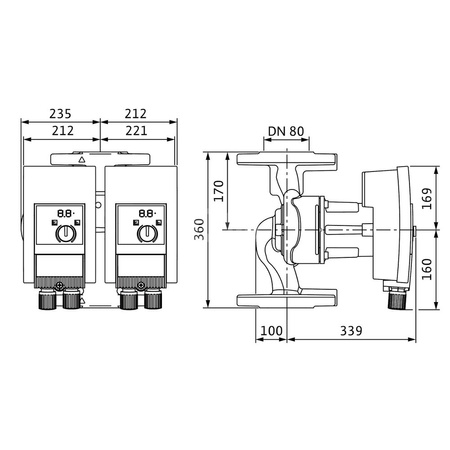 Pompa obiegowa WILO Yonos MAXO-D 80/0,5-6 PN10 wbudowana 1x230V 50/60 Hz