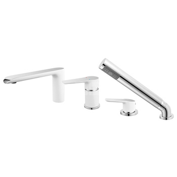 ADORE bateria wannowa 4-otworowa stojąca, chrom/biały