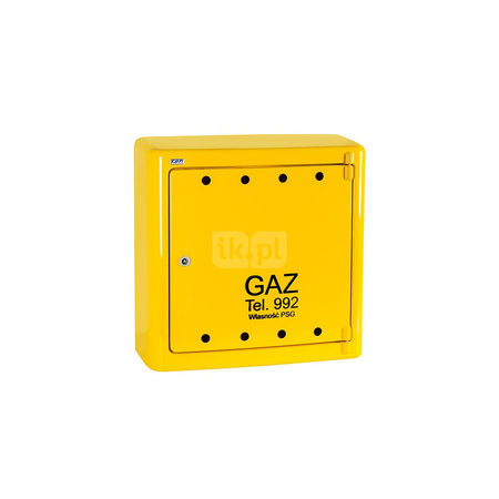 Skrzynka gazowa, 600x600x250, wolnostojąca, z laminatu - żółta