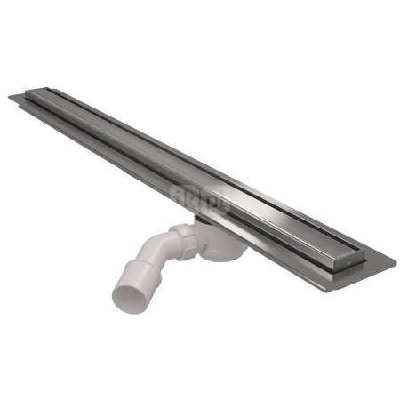Odpływ liniowy 600mm OMEG Aslim, stal szczotkowana + syfon HC26-58WH-65