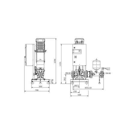 Hydrofor WILO Economy CO-1 Helix V częstotliwość 50 Hz, prędkość obrotowa 2900obr/min