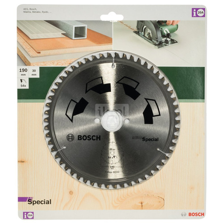 Tarcza pilarska SPECIAL D = 190 mm, otwór = 30 mm, Z = 54