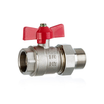 Zawór kulowy wodny motylek z półśrubunkiem 1" strong