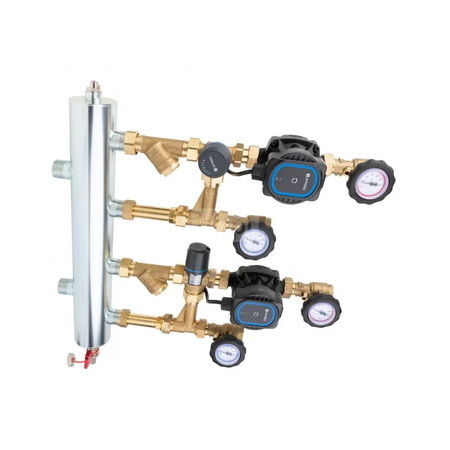 Zestaw mieszający ze sprzęgłem hydraulicznym BPS 961 AP, człon z zaworem obrotowym ARV 362 i termostatycznym ATM 561, pompy AFRISO APH