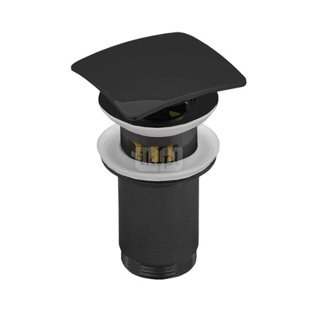 SPPMWK03K Z-r spust.mos. G11/4 do umywalki z przelew.wysoki,z koszem przycisk kwadratowy wypukły czarny mat
