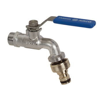 JARDIN zawór czerpalny, 1/2 GZ, z szybkozłączką, uchwyt rączka INOX