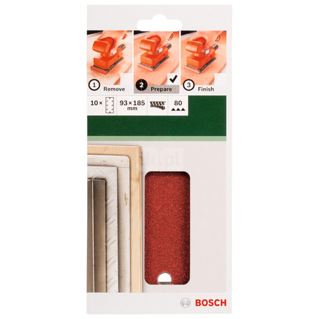 10-częściowy zestaw papierów ściernych do szlifierek oscylacyjnych K = 80