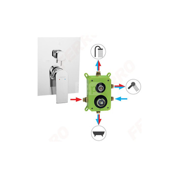 ALGEO SQUARE BOX bateria podtynkowa natryskowa3-funkcyjna, chrom