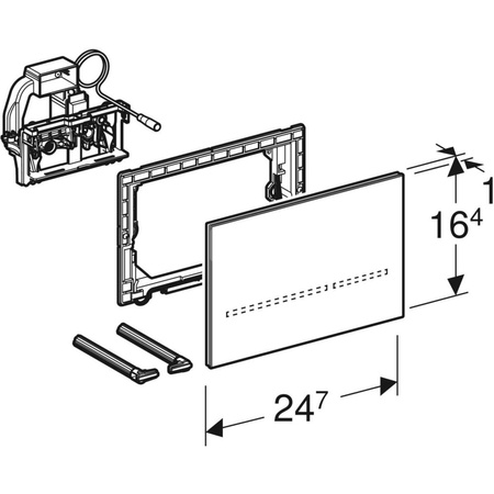 Elektroniczny zestaw uruchamiający WC Geberit, Sigma80, 8cm(2016), szkło czarne