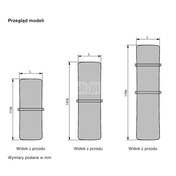 Grzejnik elektryczny ZEHNDER Folio Belt, 1796/441mm, kolor Biały, moc 500W