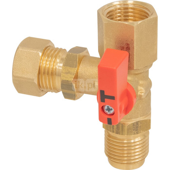 Kurek manometryczny AMC 3-drogowy, G1/2'' x nakrętka G1/2'' x kontrolne G1/2'', PN25