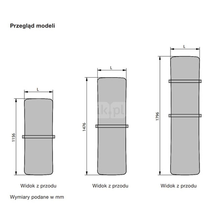 Grzejnik elektryczny ZEHNDER Folio Belt, 1476/435mm, kolor Biały, moc 500W