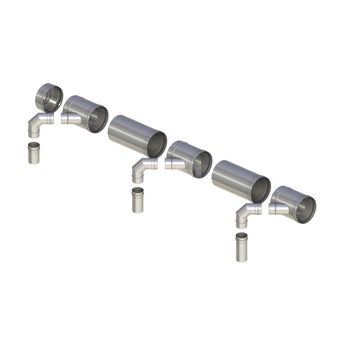 Kaskada ø200mm do czterech kotłów bez automatyki zabezpieczającej