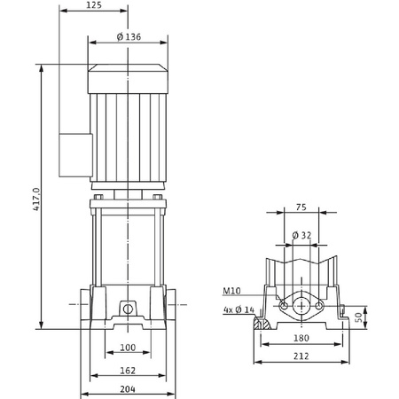 Wysokociśnieniowa pionowa pompa do wody Wilo-MVIL 503-16/E/1-230-50-2