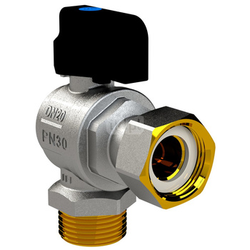 SENA VA30 Zawór kulowy kątowy do kotłów 3/4GZ x 3/4RN pokr. motylk.