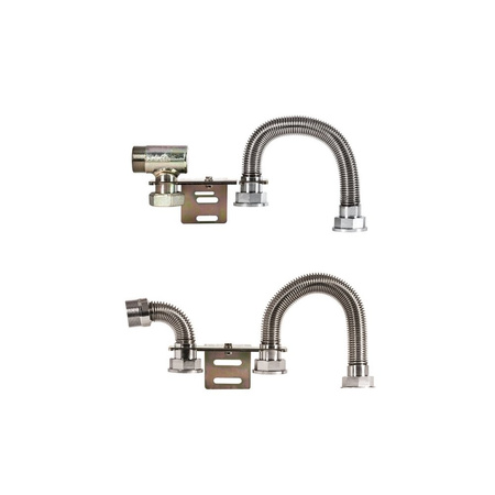 Monozłącze pod gazomierz G4/G6 130mm, rura elastyczna GZ 5/4" x rura elastyczna ze śrubunkiem 5/4"