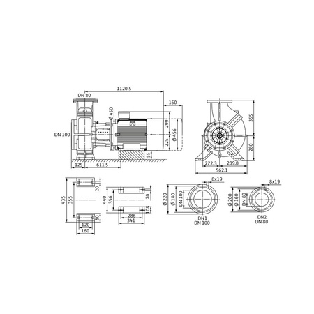Dławnicowa pompa blokowa Atmos GIGA-B 80/390-37/4-P6