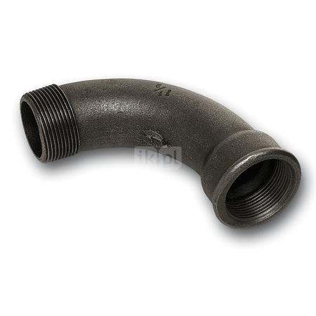 Łuk 90' SANHA 1# Żeliwo 3/8'' x 3/8'' (GW x GZ) - Czarny