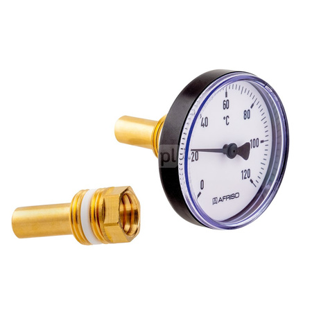 Termometr bimetaliczny BITH 100, FI 100 mm, 0-60 °C, tuleja 150 mm, 1/2'' ax, kl. 2,0