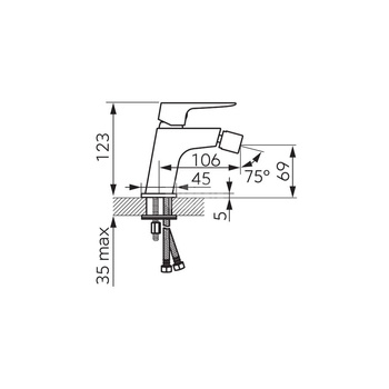 Bateria bidetowa VITTO VerdeLine, czarny