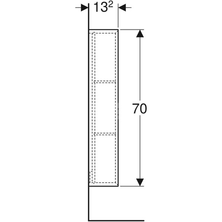 Regał iCon prostokątny: 22.5 cm x 70 cm x 13.2 cm, Piaskowo-szary / Lakierowany na wysoki połysk