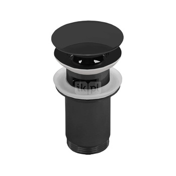 SPPMW03OW Z-r spust.mos. G11/4 do umywalki z przelew.wysoki przycisk duży okrągły wypukły czarny mat