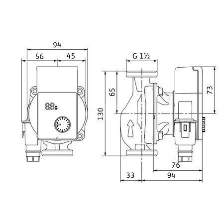Pompa obiegowa WILO Yonos PICO 1.0 25/1-4-130 wbudowana 1x230V 50/60 Hz