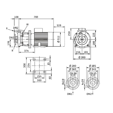 Pompa obiegowa Wilo-CronoBloc BL 65/190-18,5/2-IE3 dławnicowa o konstrukcji blokowej z przyłączem kołnierzowym. Wszechstronne zastosowanie. Powłoka kataforetyczna wszystkich elementów żeliwnych zapewnia wysoką odporność na korozję i trwałość.