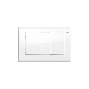 TECEplanus - przycisk spłukujący do WC z metalu, biały połysk, podwójny