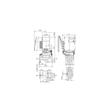 Pompa obiegowa WILO Stratos GIGA typu in-line z silnikiem znormalizowanym 50/60 Hz 3800obr/min