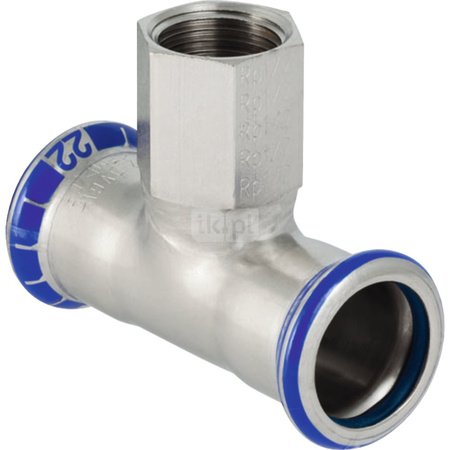 Trójnik Geberit Mapress Edelstahl FKM przejściowy z gw.wewn. d76,1-Rp2