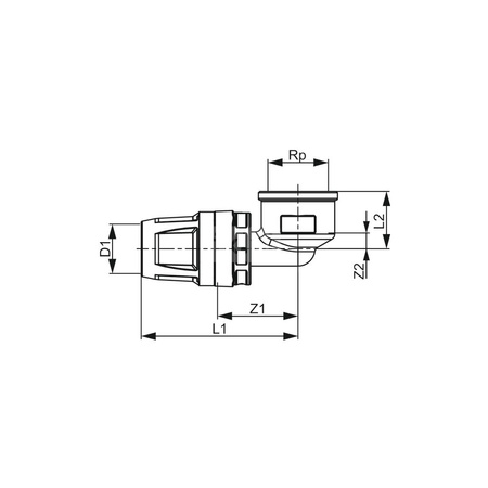 Mufa 90' TECE TECELOGO Mosiądz 20mm x 1/2'' (PZ x GW)