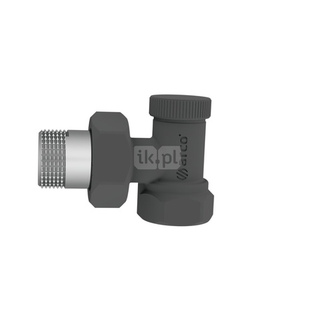 TEIDE PLUS Zestaw zaworów grzejnikowych kątowych (zasilający + powrotny), 1/2GZ x 1/2GW, czarny