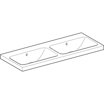 Umywalka iCon Light podwójna 120 cm, bez otworu, z przelewem,