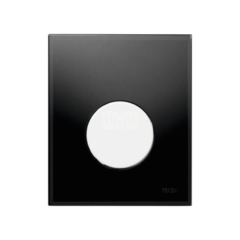 TECEloop - przycisk spłukujący ze szkła do pisuaru, szkło czarne, przycisk biały