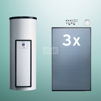 Pakiet auroSTEP bezciśnieniowy VIH S2 350/4B (VFK 135VD kolektor słoneczny bezciśnieniowy x 3 VIH S 2 350/4B - zasobnik solarny