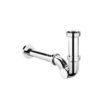 Syfon bidetowy rurowy 11/4"x32mm mosiądz CHROM bez spustu PREMIUM