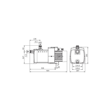 Pompa do wody Wilo-HiMulti 3-45 P/1/5/230/S1 wielostopniowa pompa wirowa w wersji samozasysającej. Wysokosprawna hydraulika, niskie zużycie prądu i niezwykle zwarta konstrukcja dzięki optymalizacji silnika, cicha praca, 1~230V