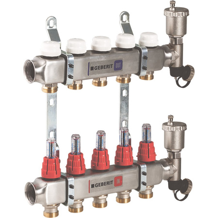 Rozdzielacz Geberit do ogrzewania podłogowego: G1 x4 stal nierdzewna