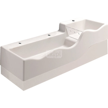 Umywalka dla dzieci Geberit Bambini B135, do 3 baterii umywalkowych, głębsza umywalka po lewej stronie