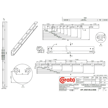 Szyna wzdłużna L3380