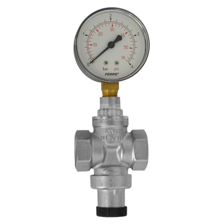 Reduktor ciśnienia 1/2" PN16 1-4 bar z manometrem