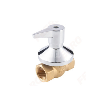 Zawór kulowy podtynkowy, nakrętno-nakrętny z dźwignią i rozetą, 1/2", F-Power