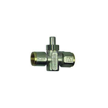 Kurek manometryczny przelotowy z przyciskiem 1/2 GW x 1/2 GW mosiadz niklowany