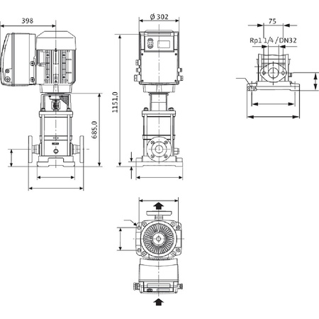 Wysokociśnieniowa pompa do wody Wilo-MVIE 9501-3/16/E/3-2-2G
