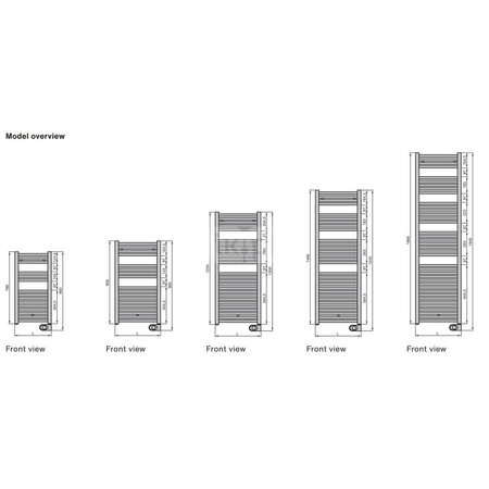 Grzejnik drabinkowy ZEHNDER Aura, 800/500mm, kolor Biały, moc 400W