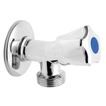 Zawór grzybkowy kątowy 1/2"x3/4" z rozetą, z zaworem zwrotnym