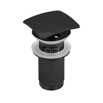 SPPMW03K Z-r spust.mos. G11/4 do umywalki z przelew.wysoki przycisk kwadratowy wypukły czarny mat